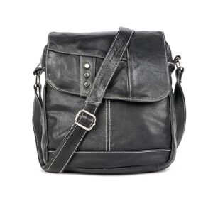 faux leather sling messenger bag for men – crossbody travel, office and business one side shoulder bag