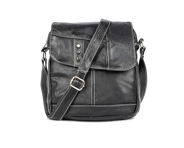 faux leather sling messenger bag for men – crossbody travel, office and business one side shoulder bag