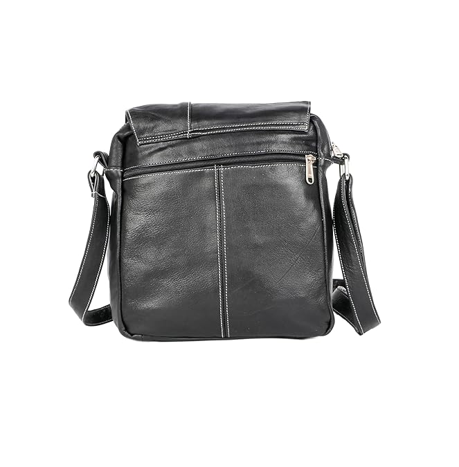 faux leather sling messenger bag for men – crossbody travel, office and business one side shoulder bag